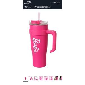 Barbie Miniso Pink Stainless Steel Tumbler with Handle 1600ml